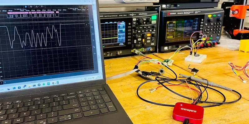 Debugging LED firmware with oscilloscope and logic analyzer